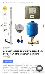 Domáca vodáreň s ponorným čerpadlom a frekvenčným meničom