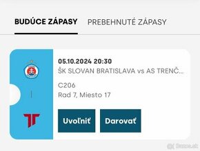 Lístok na Slovan Bratislava - AS Trenčín