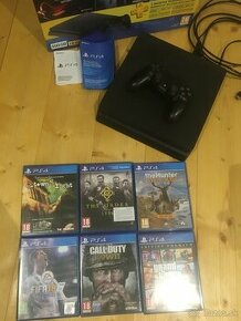 Predávam PS4 Slim + hry ako GTA COD