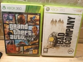 Predám hry na Xbox 360 Grand theft auto,Bad Company