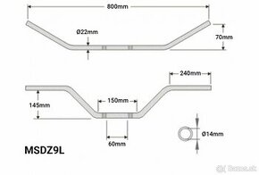 Enduro riadidla 22mm nove + univerzalna hrazda na riadidla - 1