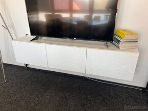 IKEA skrinka na stenu pod TV - BESTA -180x42cm biela