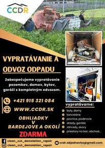 Vypratávanie nehnuteľnosti/ odvoz odpadu/ likvidácia/ - 1