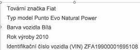 Fiat Punto Evo 1,4 CNG Natural Power 2010