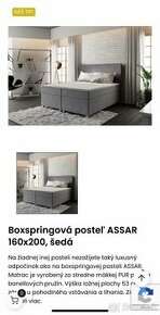 Nová zabalená posteľ Boxspring 160x200cm