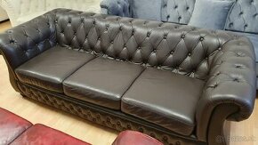 Chesterfield štýl sedačka 3+1 kožená