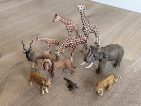 Schleich Afrika zvieratka zirafa slon lev tiger