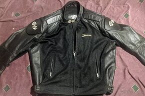 Mens Motorcycle Padded Mesh/Leather Racing Jacket XL