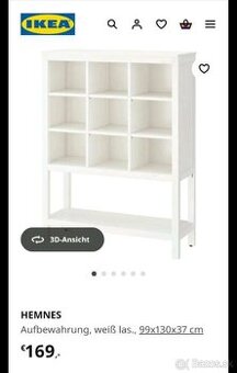 Úložný regál Hemnes biela matná PC/169€ - 1