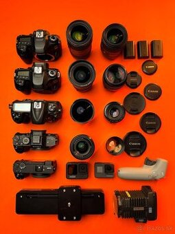 Fotoaparáty a objektívy Sony, Canon, Nikon, GoPro