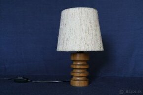 Retro stolová lampa s dreveným stojanom - 1