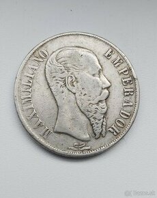 Strieborná minca 1 peso 1866 Mo Mexiko - 1