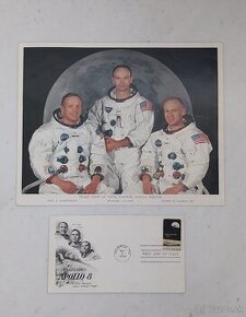 NASA Apollo misia pohľadnica a známka