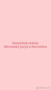 Maturitné otázky zo slovenského jazyka a literatúry