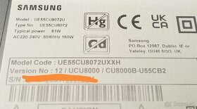 Predám všetky diely z TV Samsung UE50CU8072.