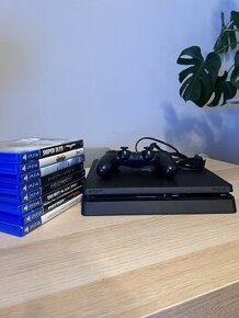 Playstation 4 Slim 1 TB + ovládač a hry