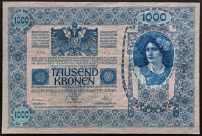 1000 KORÚN ROK 1902 RAKÚSKO-UHORSKO- ŠEDORUŽOVÝ PODTISK