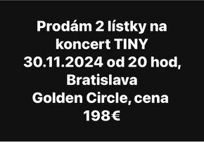 Vstupenky koncert - TINA Bratislava