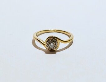 14k zlatý prsteň 0,10ct ✨✨✨