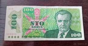 100 Kčs, série A19, ČSNB 1989