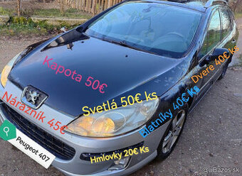 Rozpredám na náhradné diely Peugeot 407SW 2.0HDI 100kw