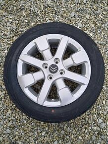 16" alu CITROEN,PEUGEOT + letné pneu,100 % stav.