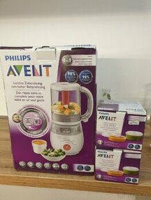 Philips Avent parny hrniec a mixer 4v1 + nadoby na mrazenie