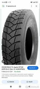 Pneumatika 315/80 r22