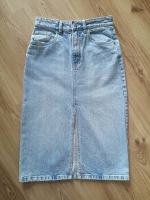 ZARA MIDI denimová (Jeans) sukňa