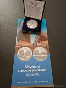 Predám striebornú 10 EURO mincu - 80. výročie SNP