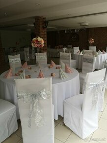 svadobné dekorácie - mašle na stoličky