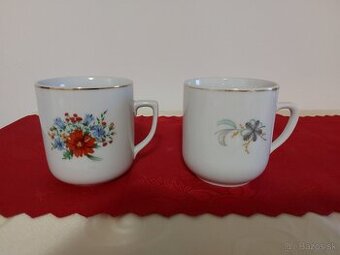 Retro hrnčeky z chalupy od starej mamy + 2ks čínsky porcelán