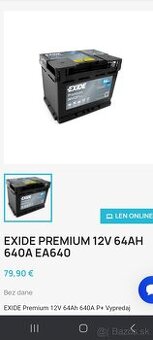 Bateria EXIDE 640