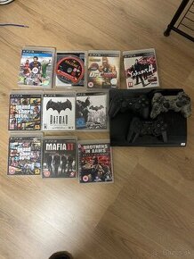 Playstation 3 + 3 ovládače + 10 hier