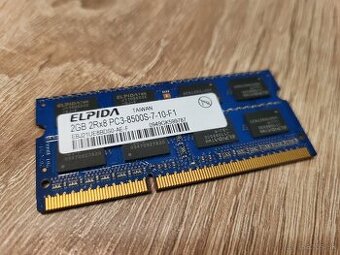 Elpida 2GB DDR3 PC3-8500-7-10-F1, 1066MHz, sodimm