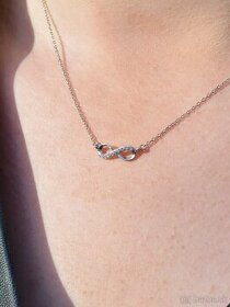 Strieborný náhrdelník nekonečno - nový - darčekové balenie - 1
