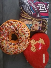 Detské vankúše Monster High, donat, srdce