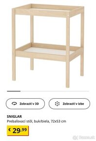 Prebalovací pult Ikea