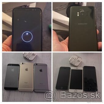 3x iphone a Samsung S8 na súčiastky