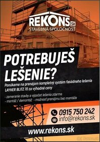 Potrebuješ lešenie ? Prenájom lešenia - Záhorie