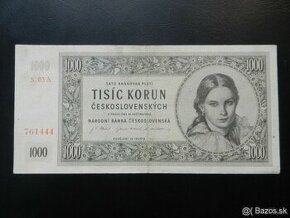 Bankovka 1000Kčs 1945 - 1