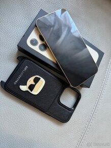 IPHONE 13 pro gold + puzdro Karl Lagerfeld