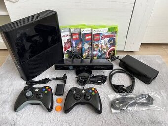 Microsoft Xbox 360 E + kinect + 2x ovládač