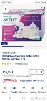 Elektrická odsávačka mlieka AVENT