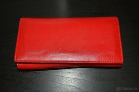 Dámska kožená veľká peňaženka červená - 1
