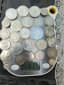 417 gram,Strieborne mince pozri prosím foto