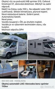 Mercedes benz obytný vůz