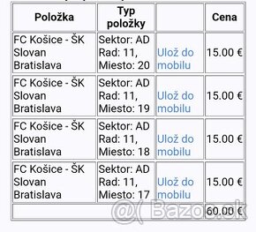 Listky fc kosice slovan bratislava