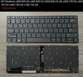 Klavesnice: HP x360 830 G6 730 G5/OMEN 15-DC DH/6540b 6550b