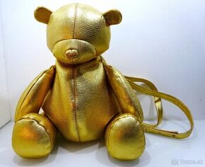 LUXUSNÝ BACKPACK " GOLD BEAR ZIPP " | " L " Made in Italy